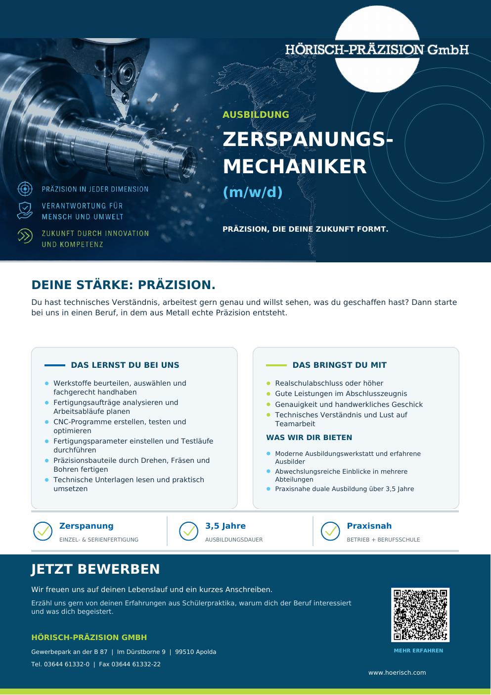 Ausbildung Zerspanungsmechaniker